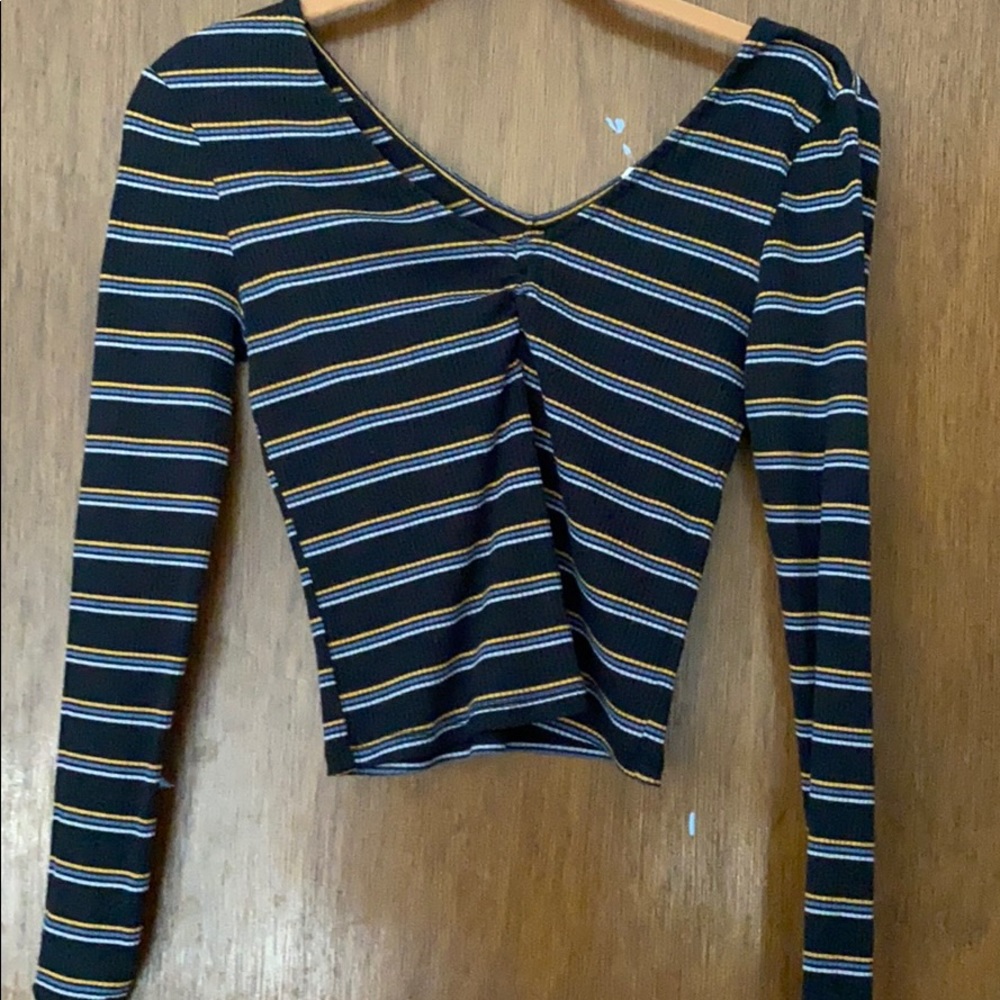 PacSun stripped V Neck Long Sleeve